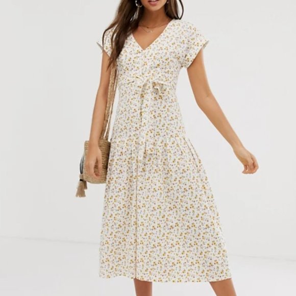 ASOS Dresses & Skirts - ASOS Design Midi Button Through Belted Tea Dress